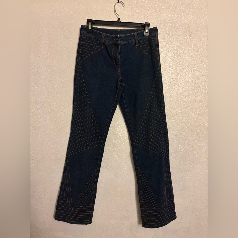 Vintage patterned denim jeans (fits size 4 or 5)